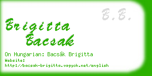 brigitta bacsak business card