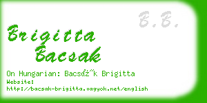 brigitta bacsak business card